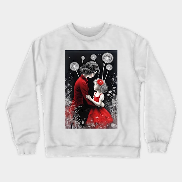 Red Harmony: Mother-Daughter Elegance in Monochrome Crewneck Sweatshirt by AlexBRD